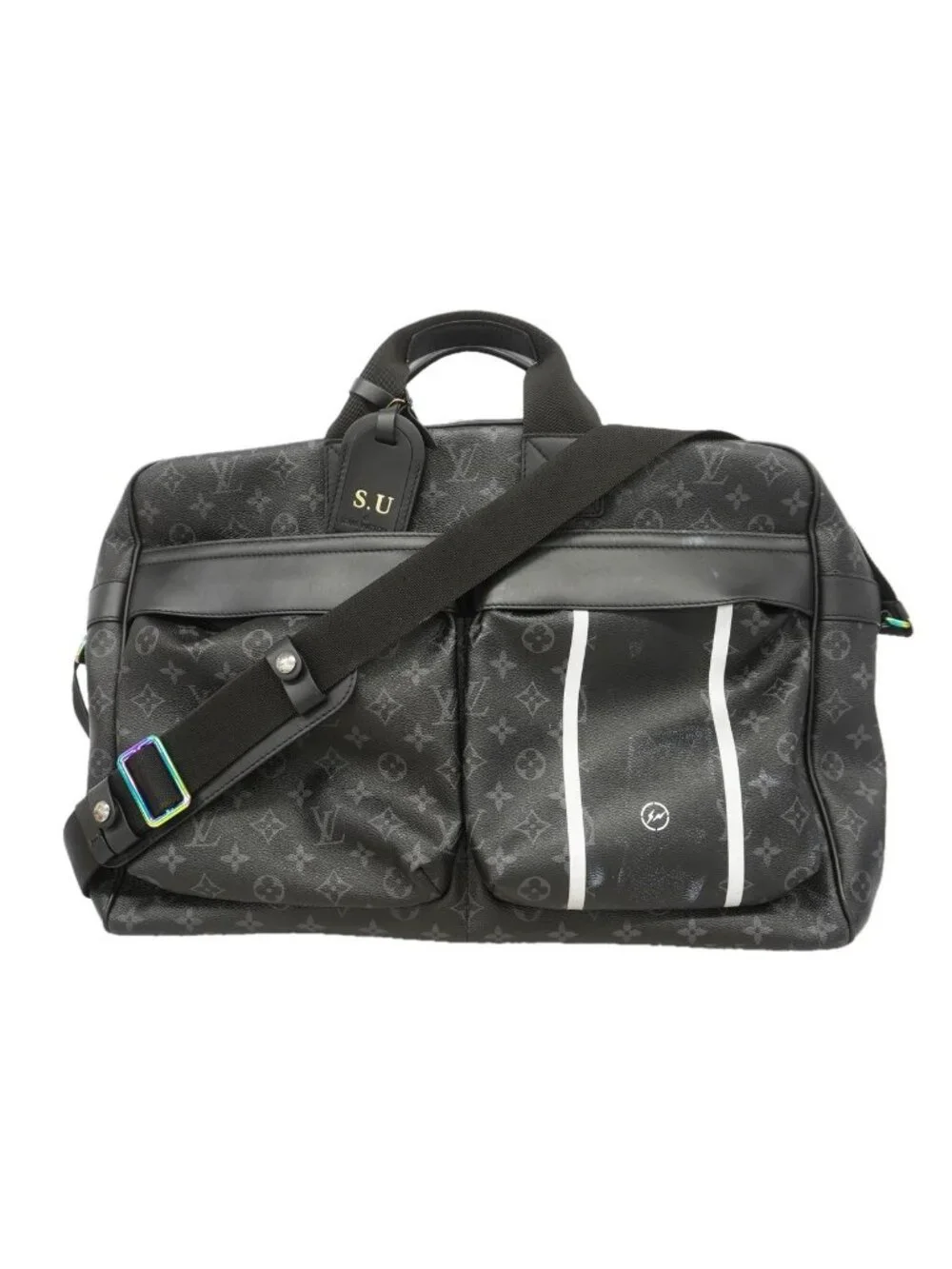 Louis Vuitton Boston Bag Monogram Eclipse Flash Black 2-Way Fragment Design